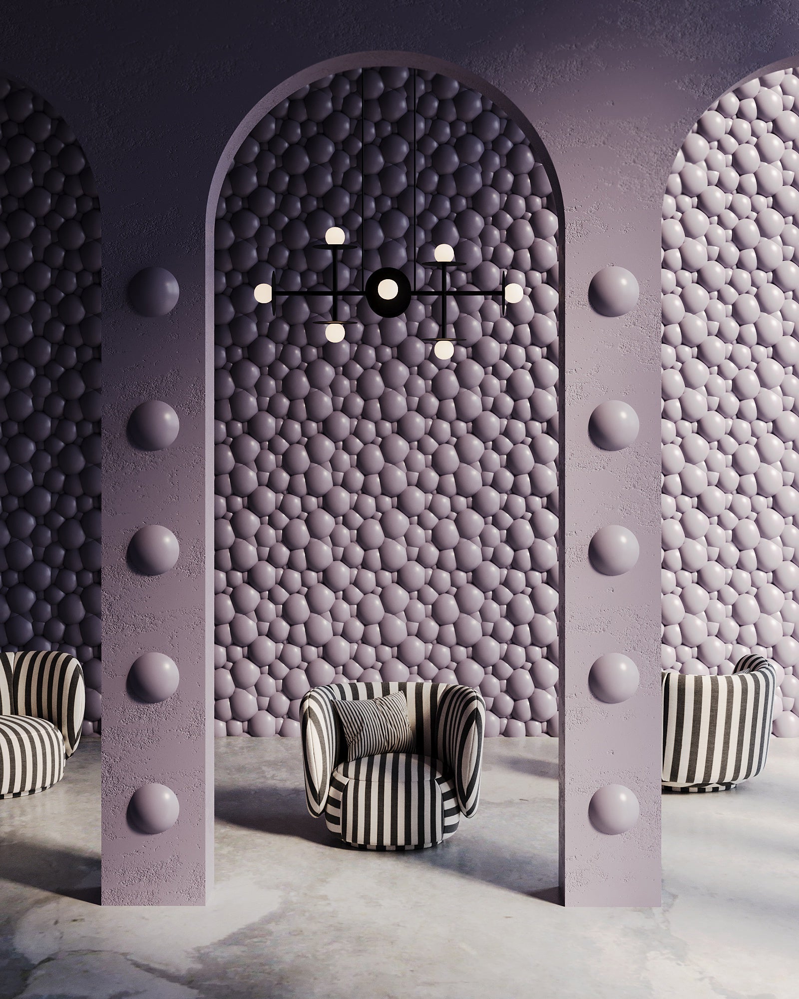 Sculptural 3D wall panel sample with organic, non-slat relief