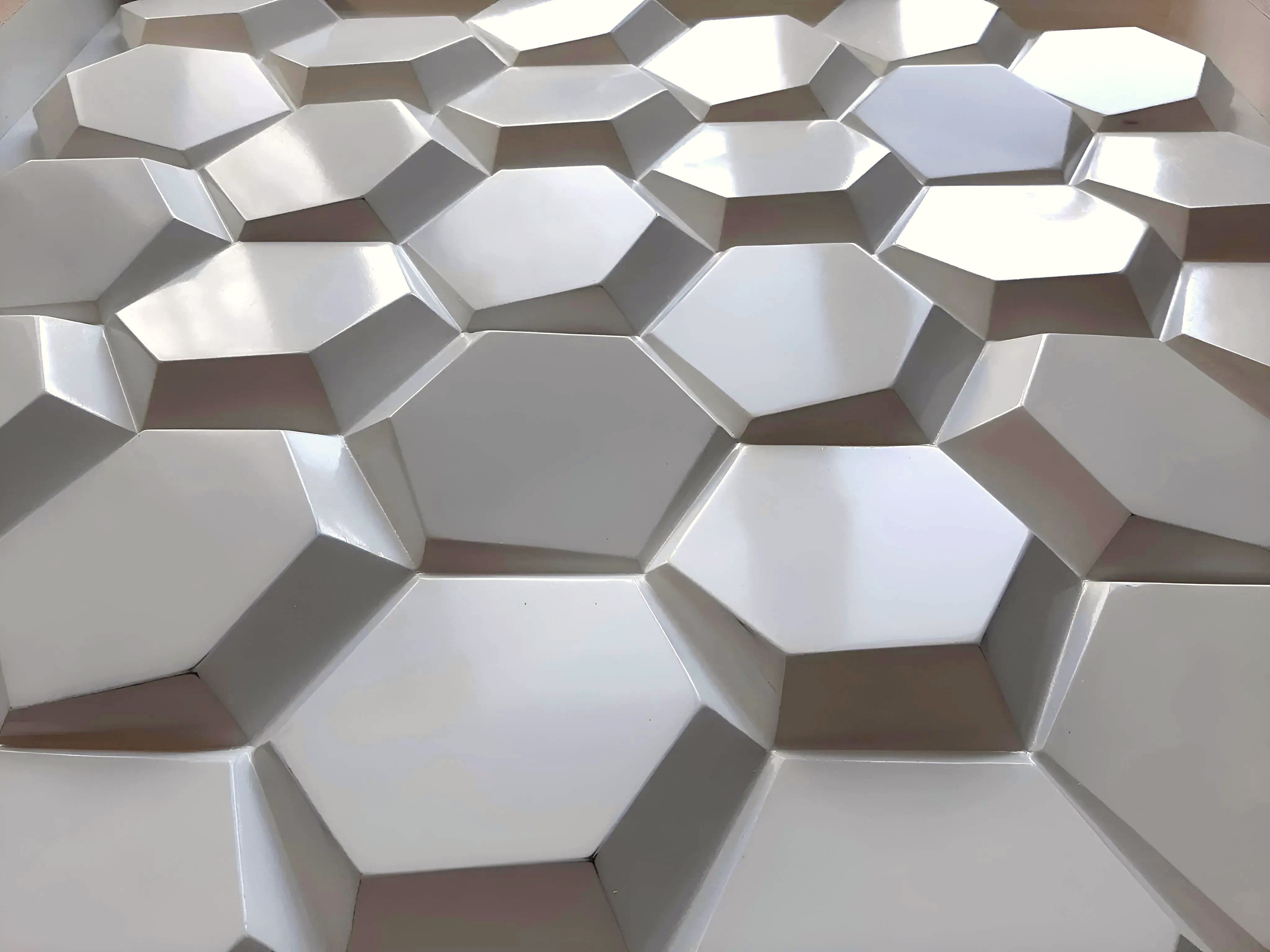 Bumble 3D gypsum wall panel detail in soft natural light