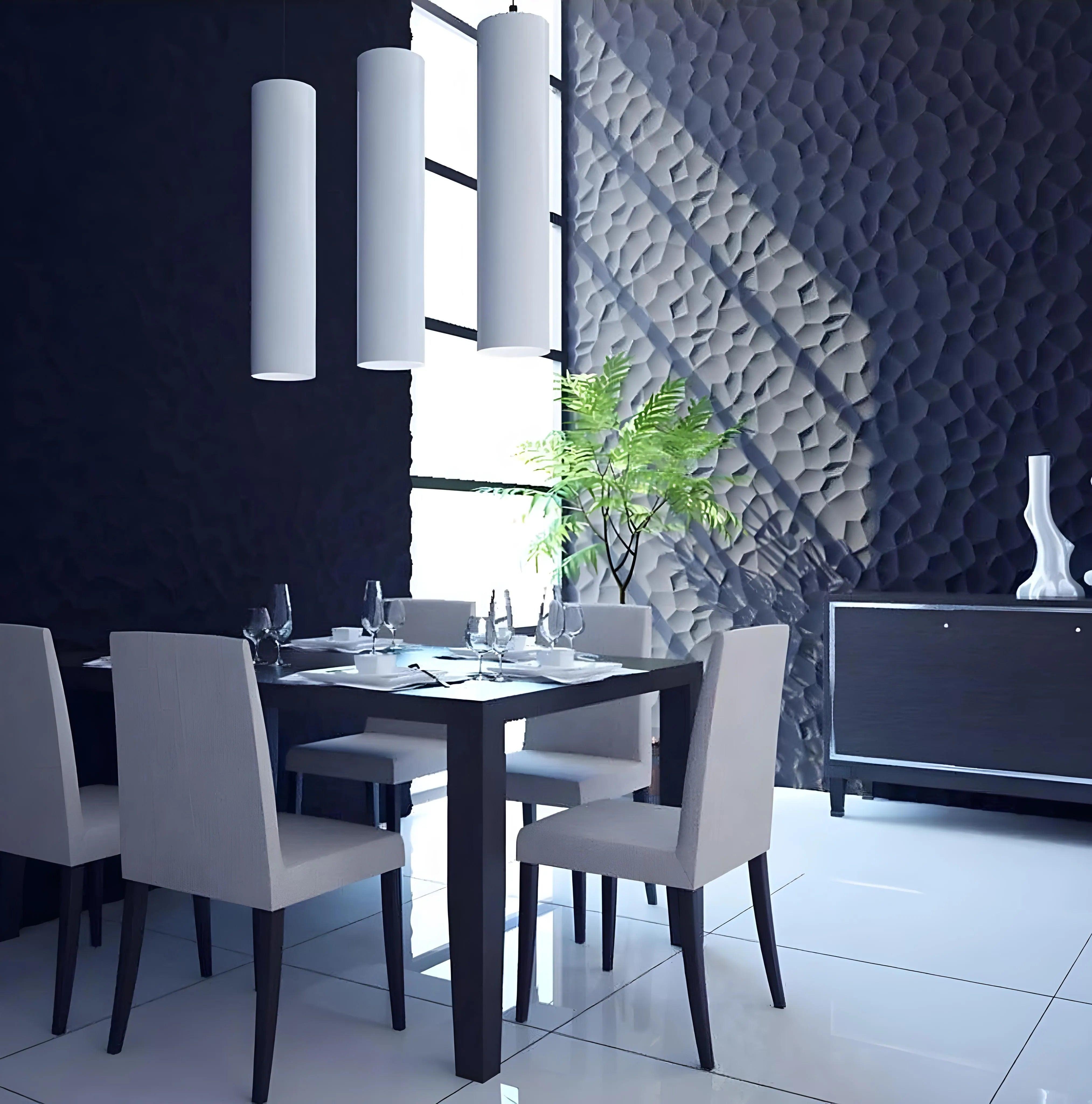 faceted natural 3d porcelain plaster panels three dimensional wall art swiss quality kitchen modern design feature wal textured black
