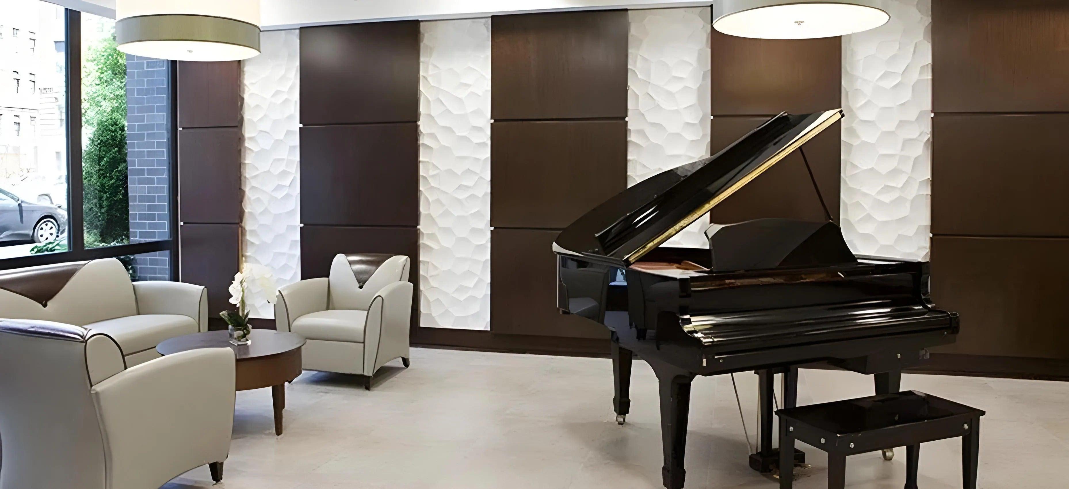faceted natural 3d porcelain plaster panels three dimensional wall art swiss quality lobby design with textured panels