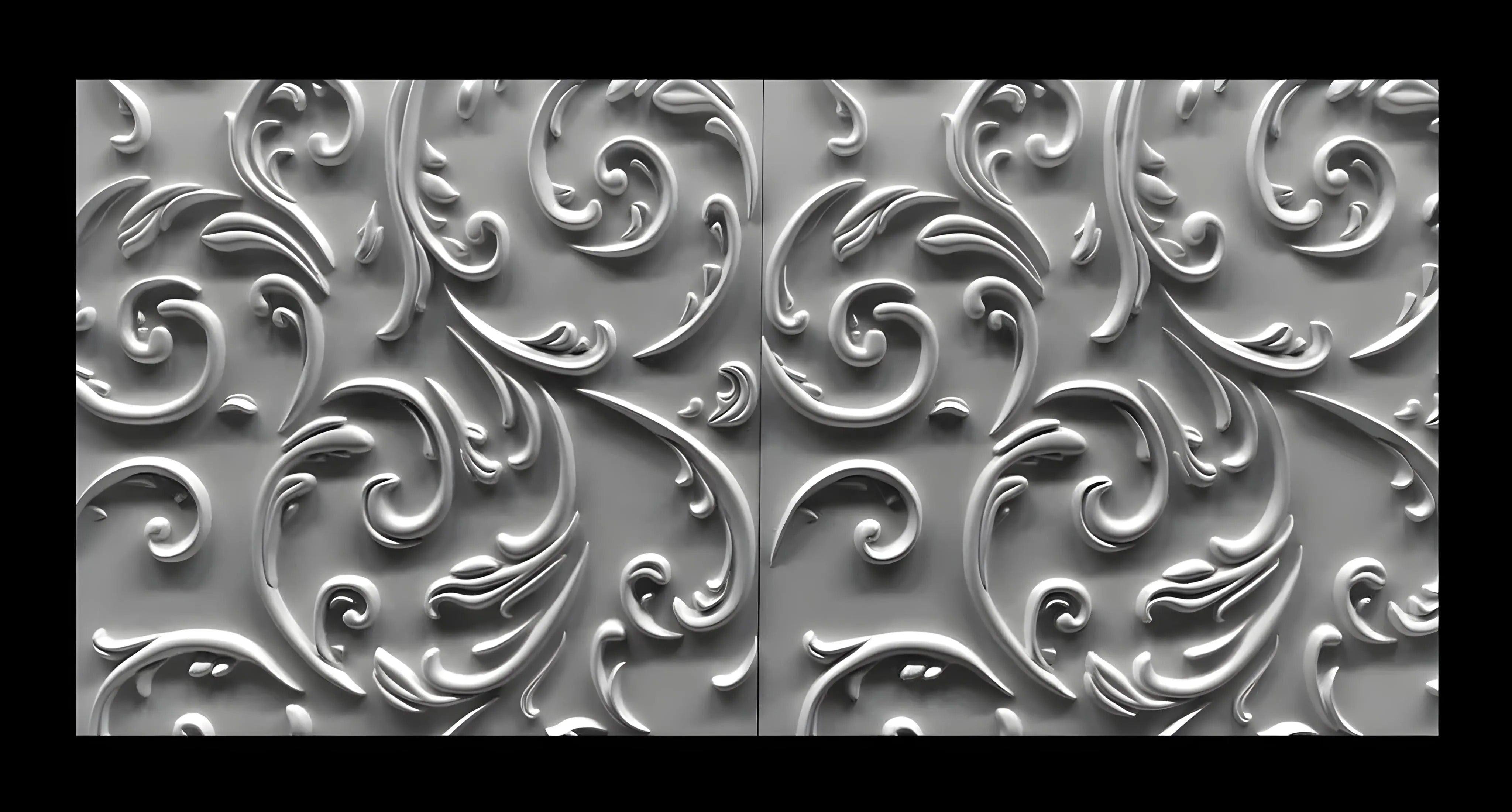 3d porcelain plaster wall panel classic ornament baroque rococo design feature wall interior wall covering