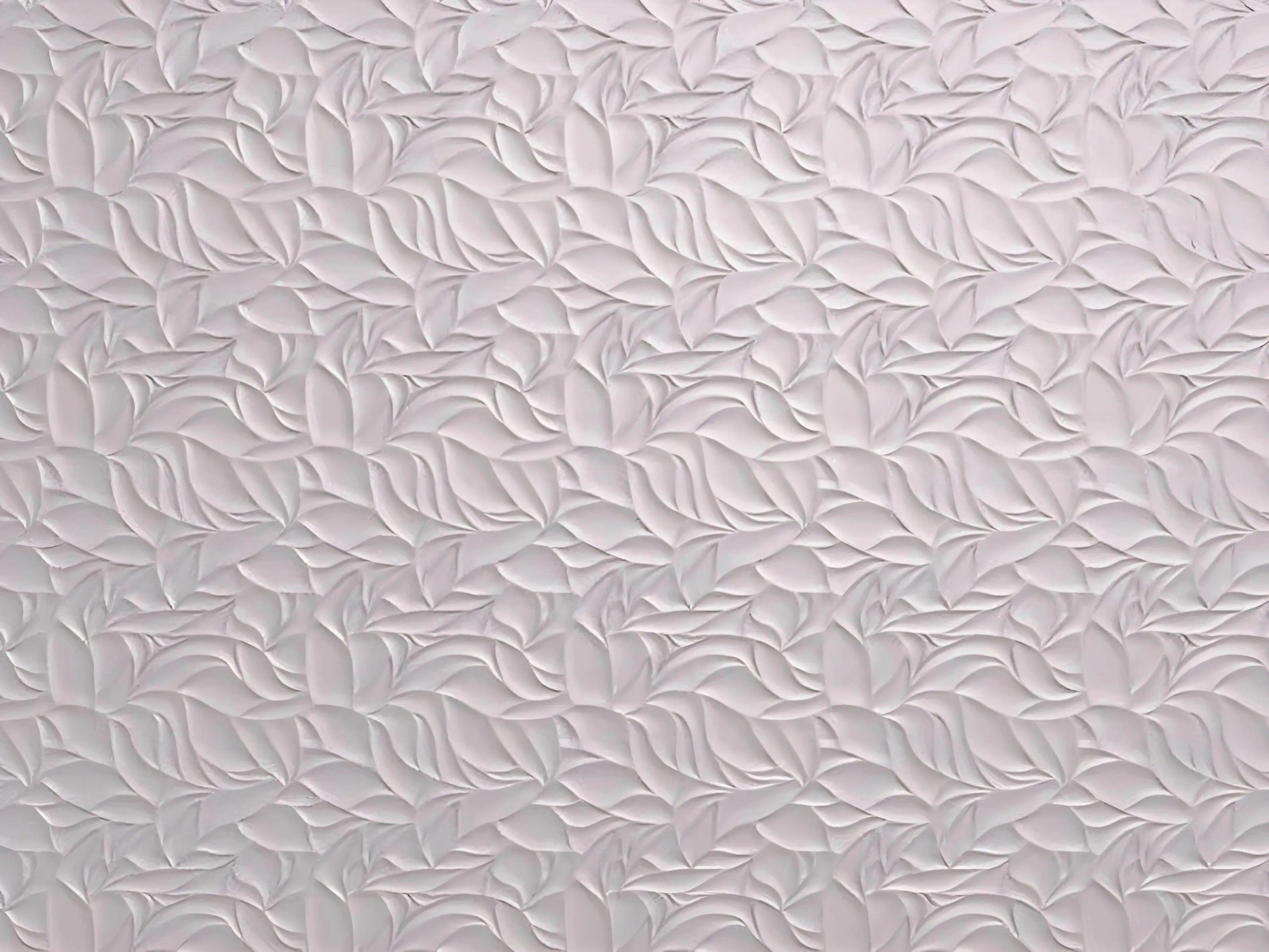 product photo 3d gypsum wall panel Swiss quality white floral wave pattern