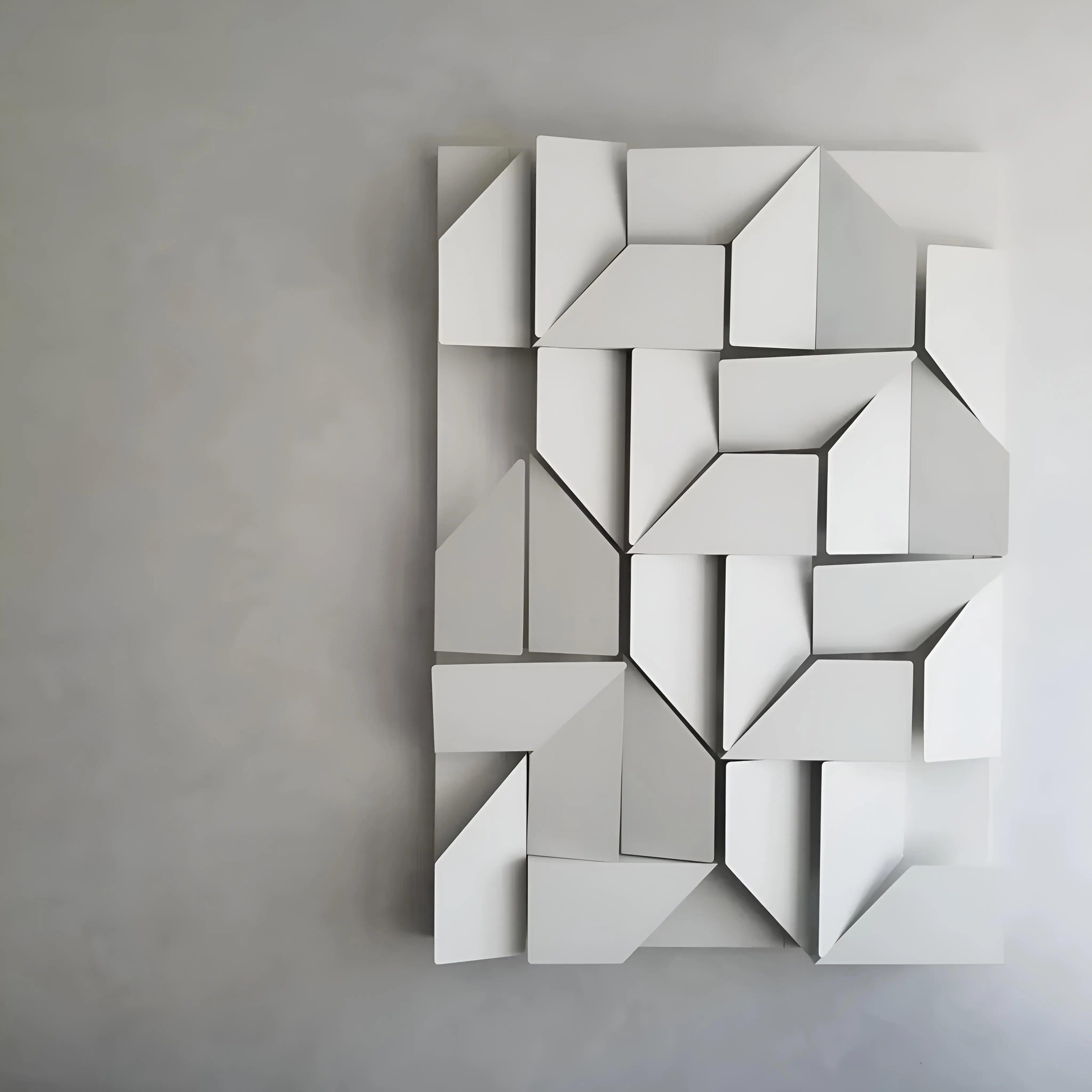 3d wall panel gypsum irregular abstract shape led lighting feature wall