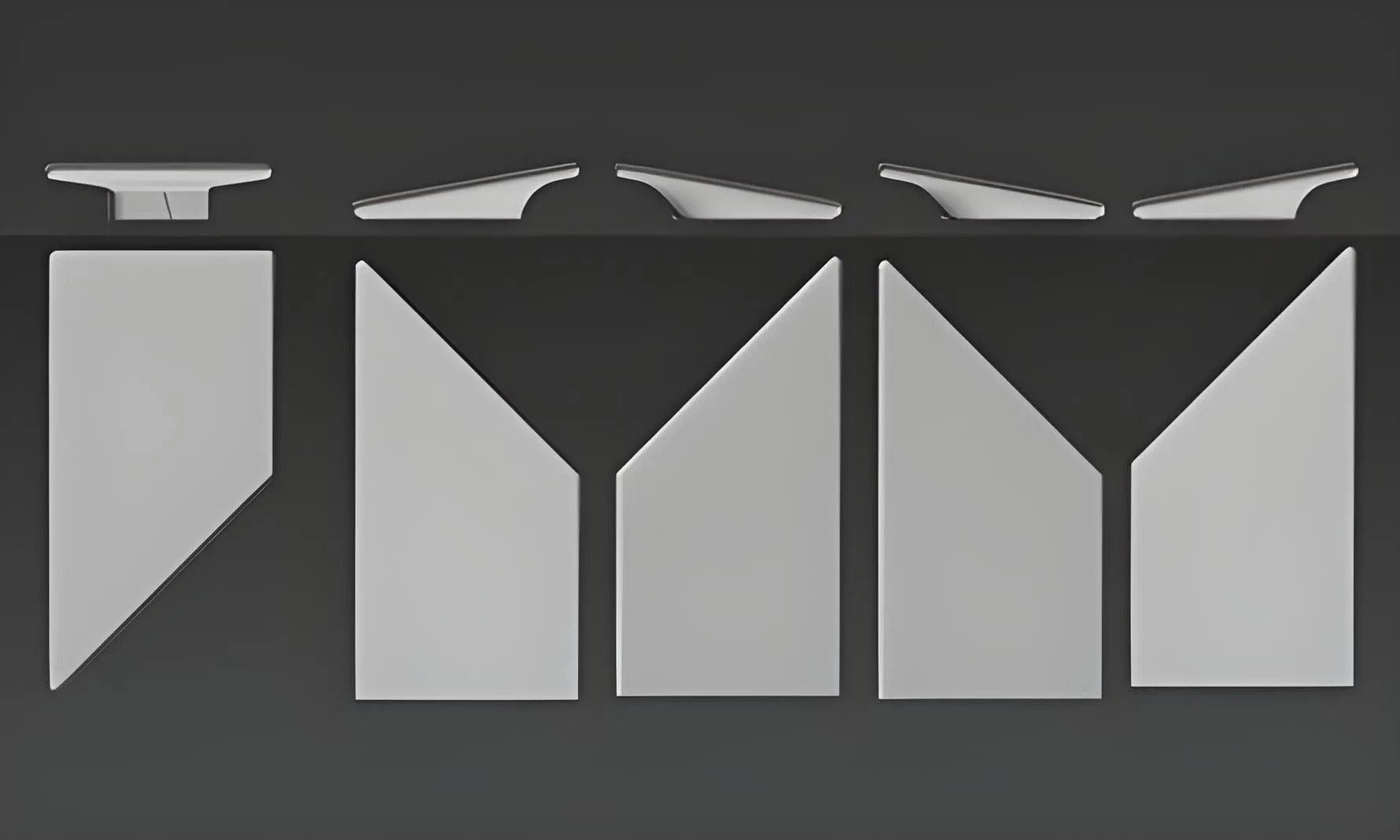 product photo 3d wall panel gypsum irregular abstract shape led lighting feature wall