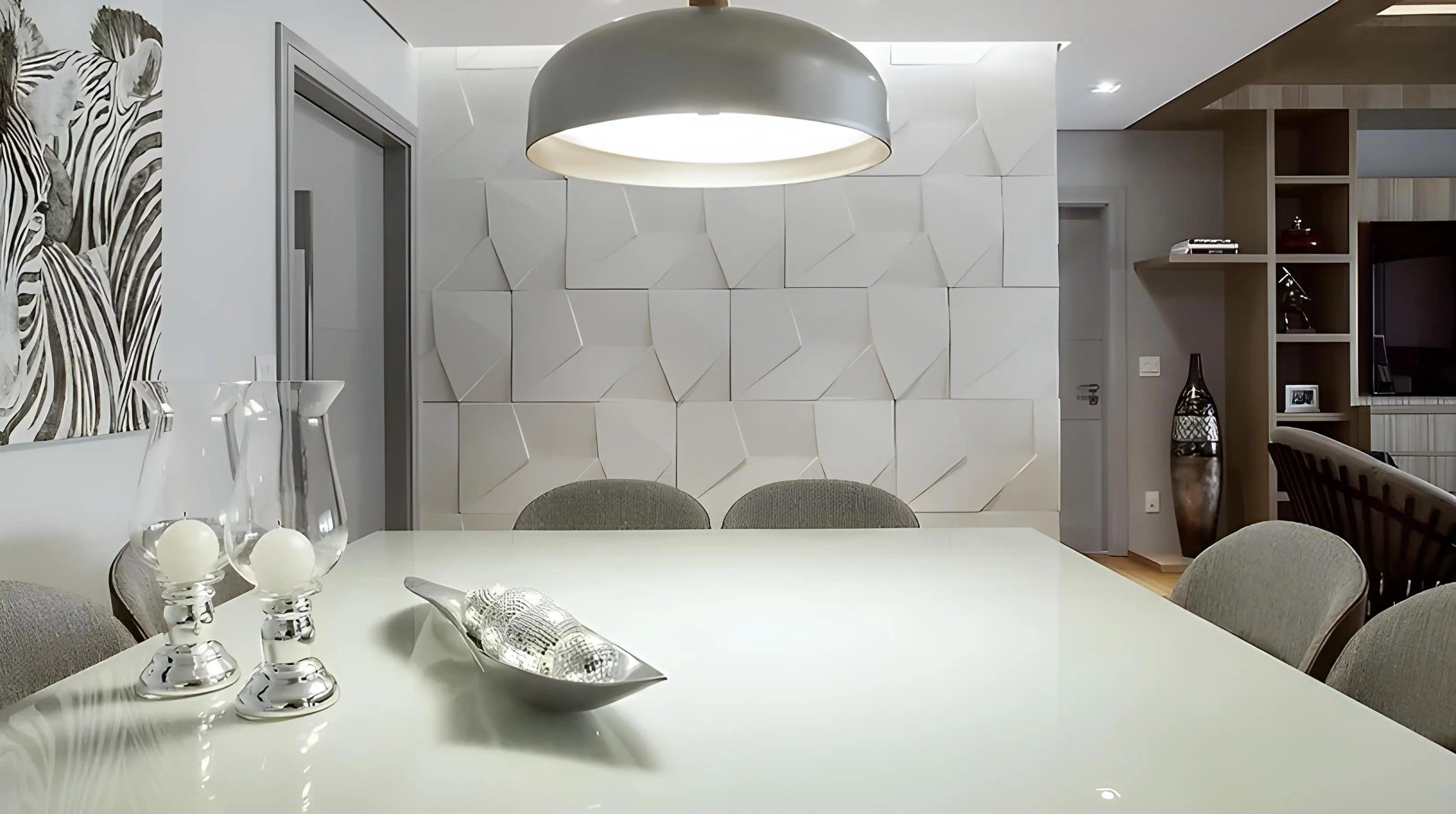 3d wall panel gypsum Swiss quality abstract origami pattern modern interior design residential design