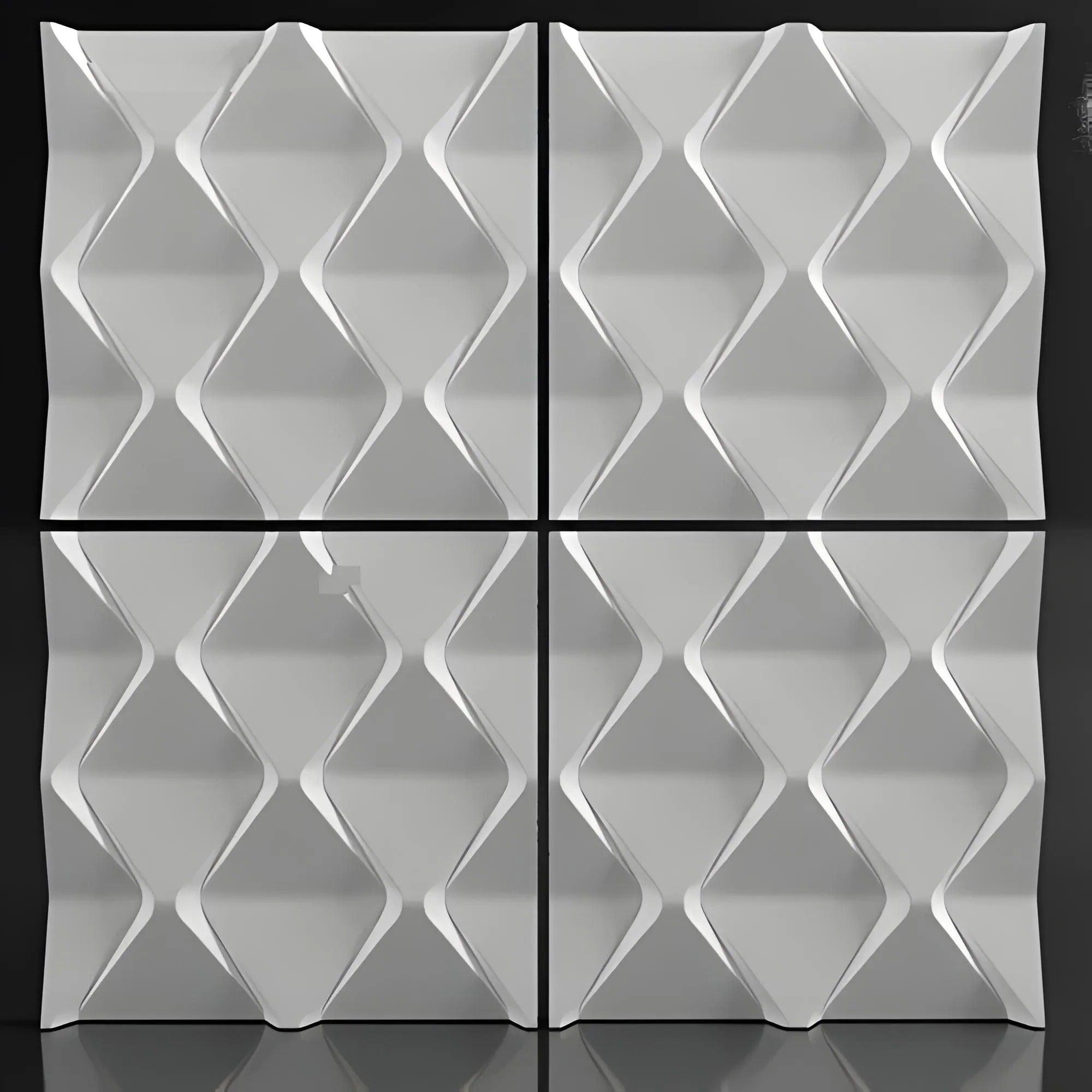 product photo 3d porcelain plaster wall coverings, rhomb diamond pattern, scale pattern, three dimensional wall art, deep purple feature wall