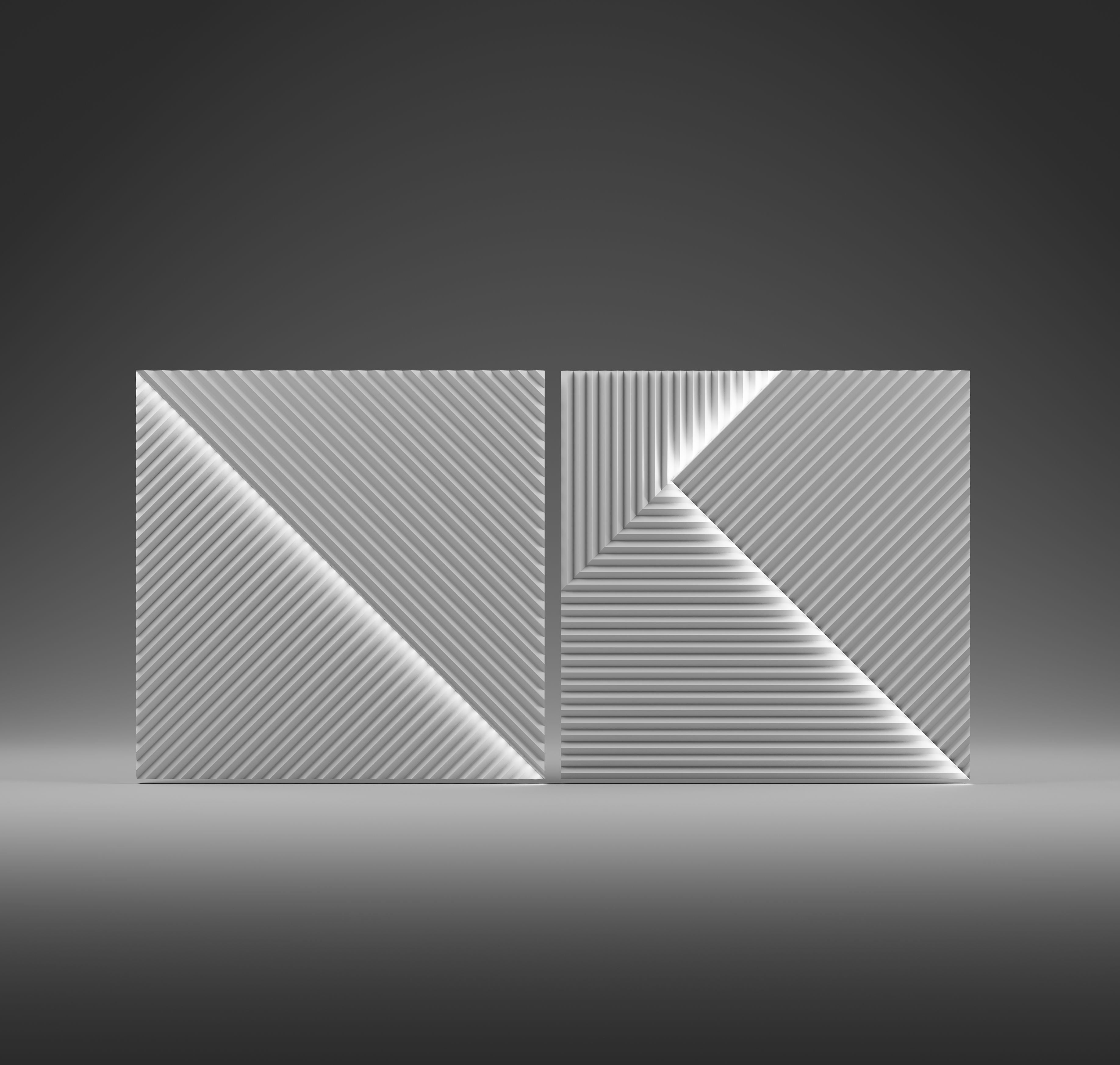 GYPSUM 3D WALL PANEL | FUTUR + LED 0042