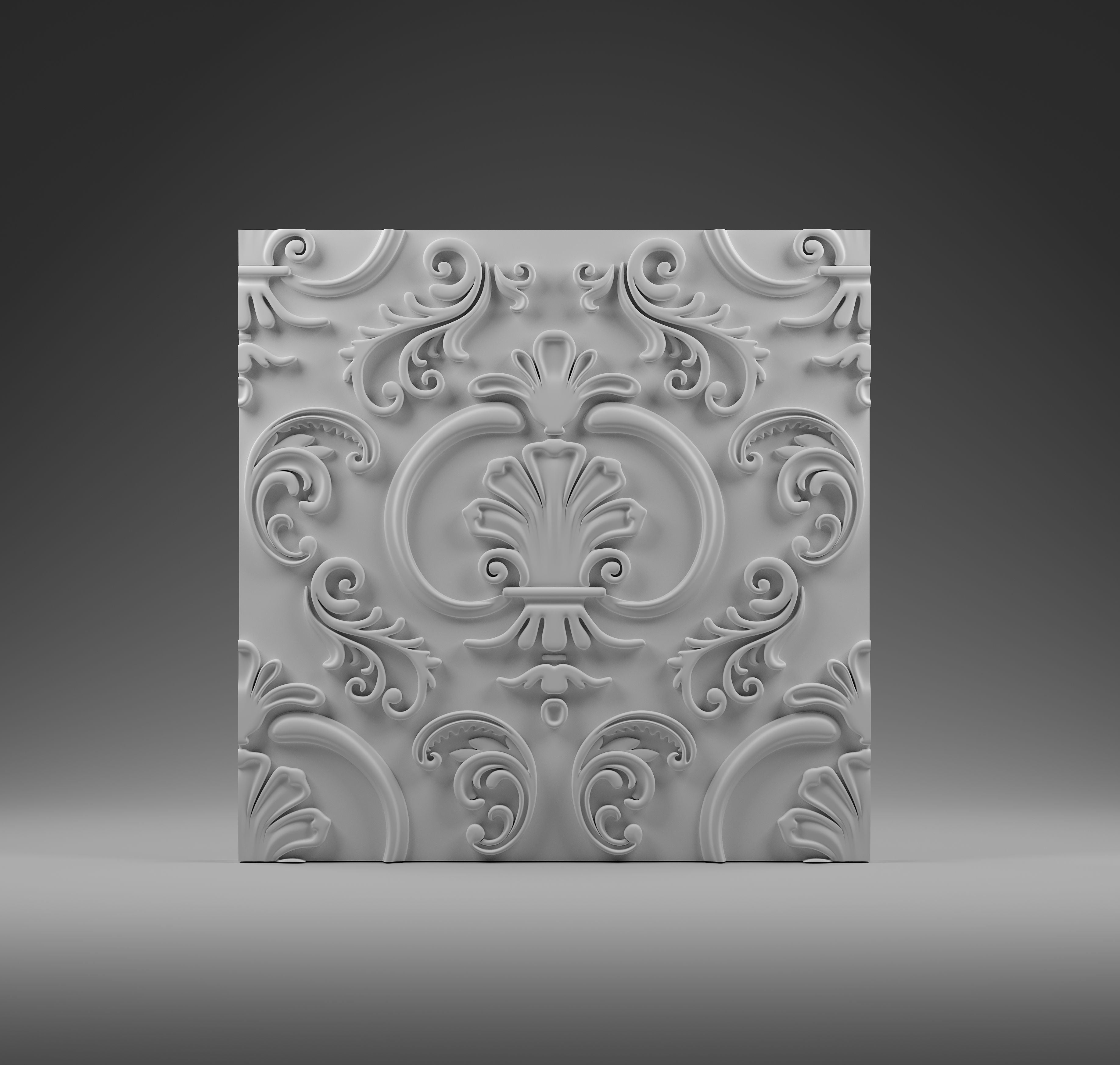 BAROQUE gypsum 3D wall panel sample — surface detail