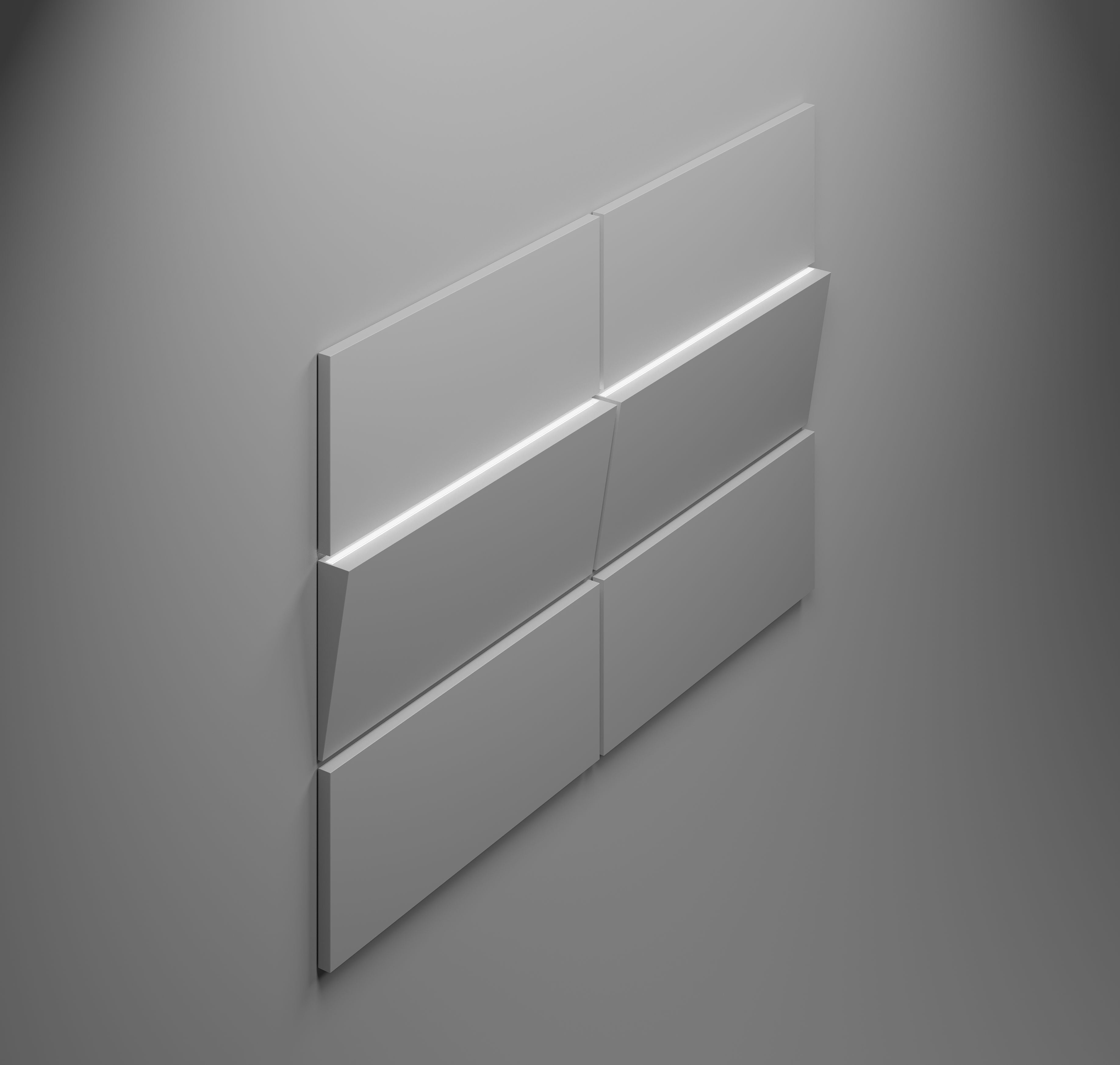 GYPSUM 3D WALL PANEL | SLATE + LED 0073