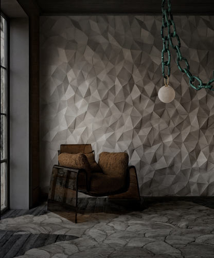 Editorial Room with geometric wall design, fire rated 3d wall panels gypsum