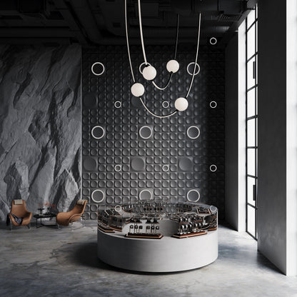 Kandes | Premium Gypsum 3D Wall Panels | COSMIC modular 3d wall panels with integrated LED lighting