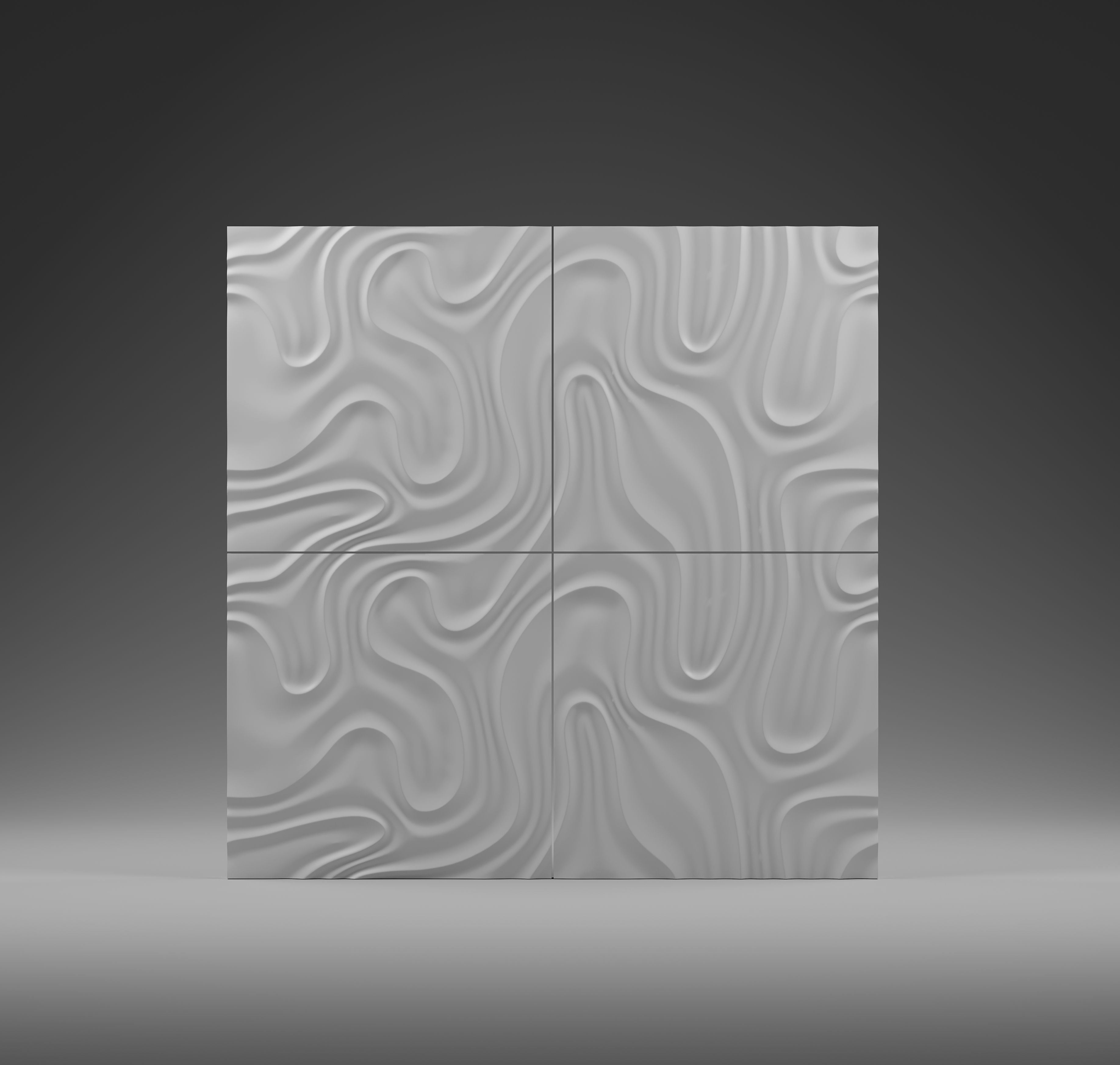 Kandes | Premium Gypsum 3D Wall Panels | Organic Waves Pattern