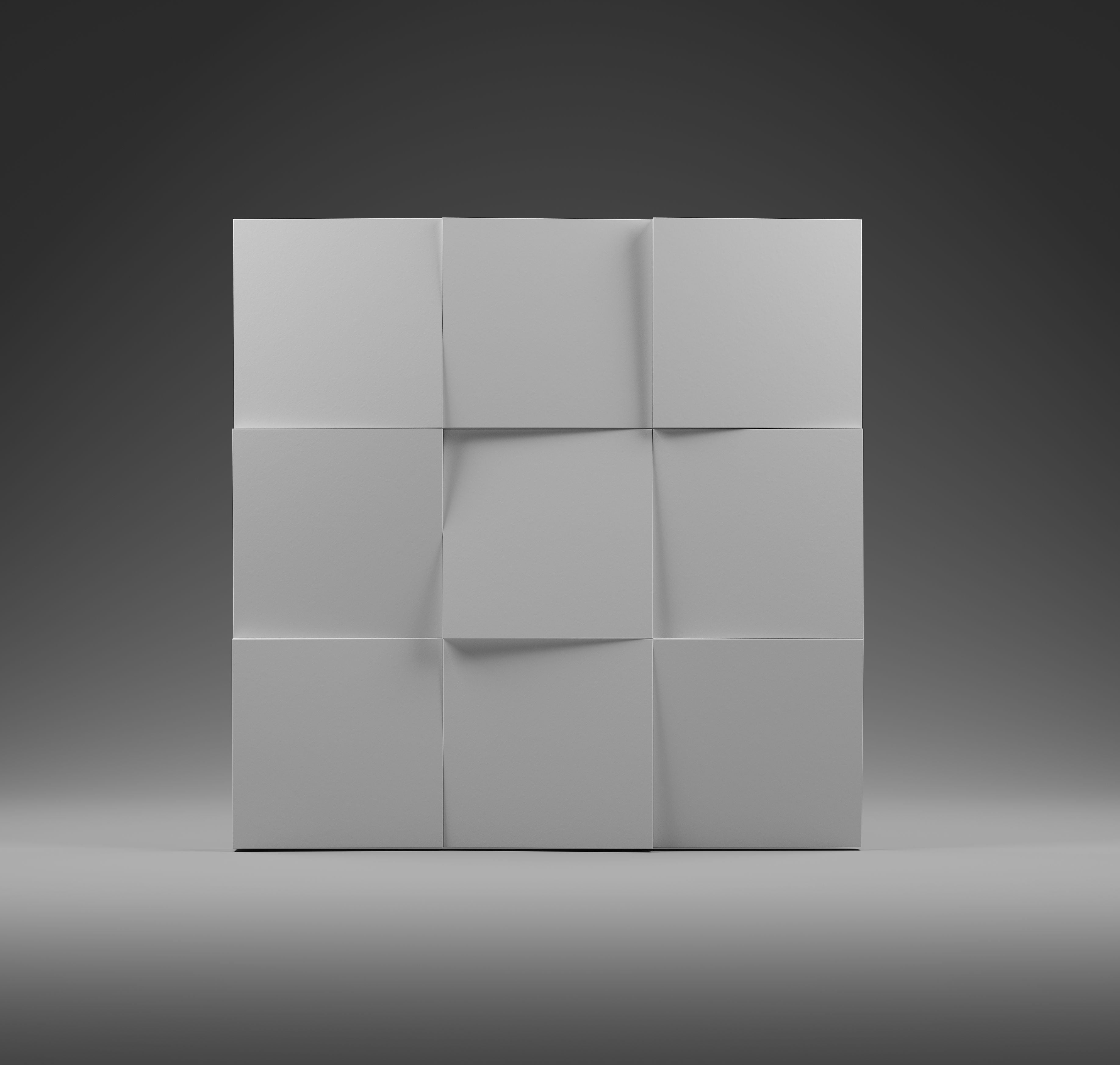 Kandes | Premium Gypsum 3D Wall Panels | Geometric Pattern with slated square pattern 