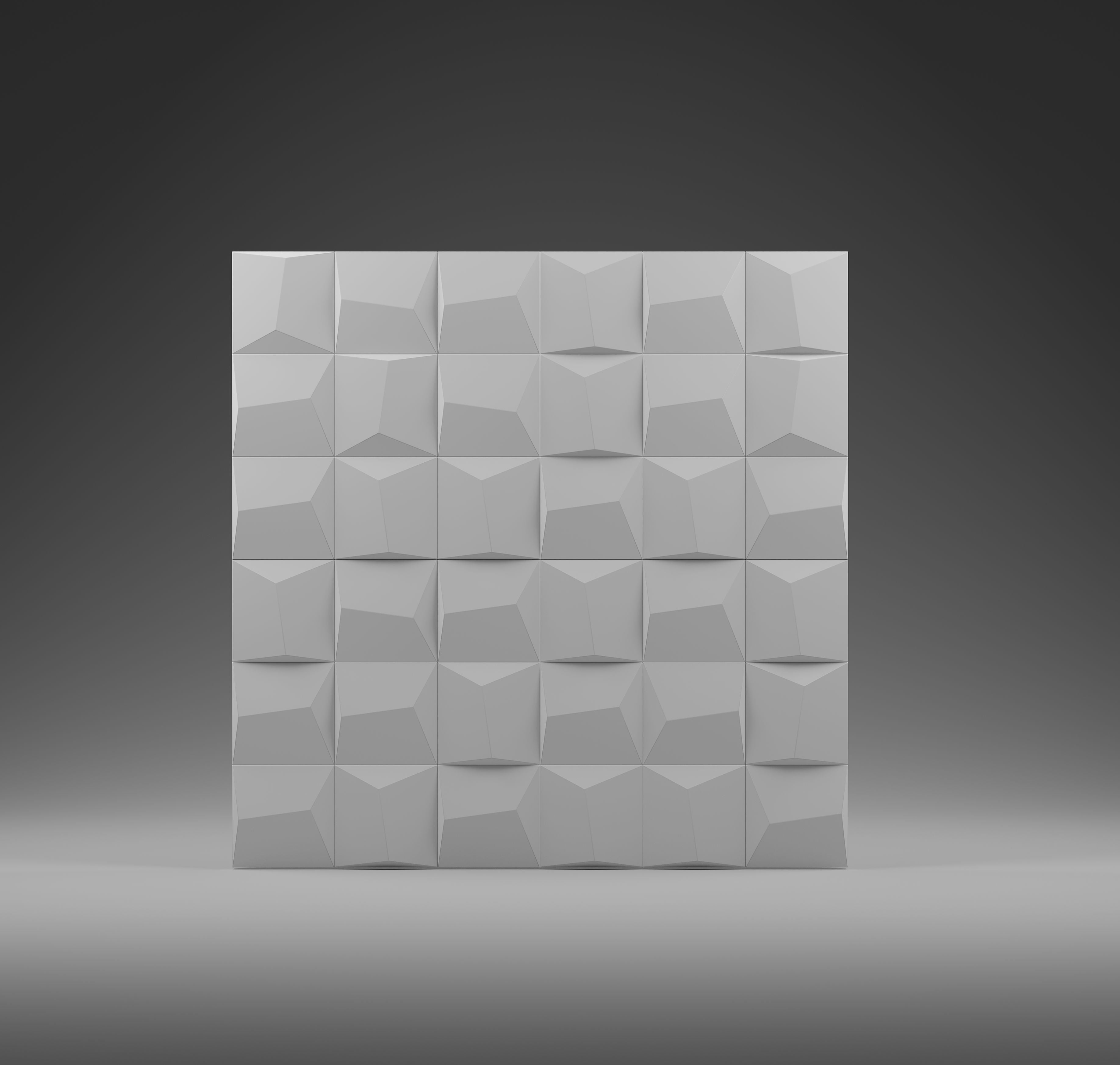 Kandes | Premium Gypsum 3D Wall Panels | Geometric Pattern with slated square pattern 