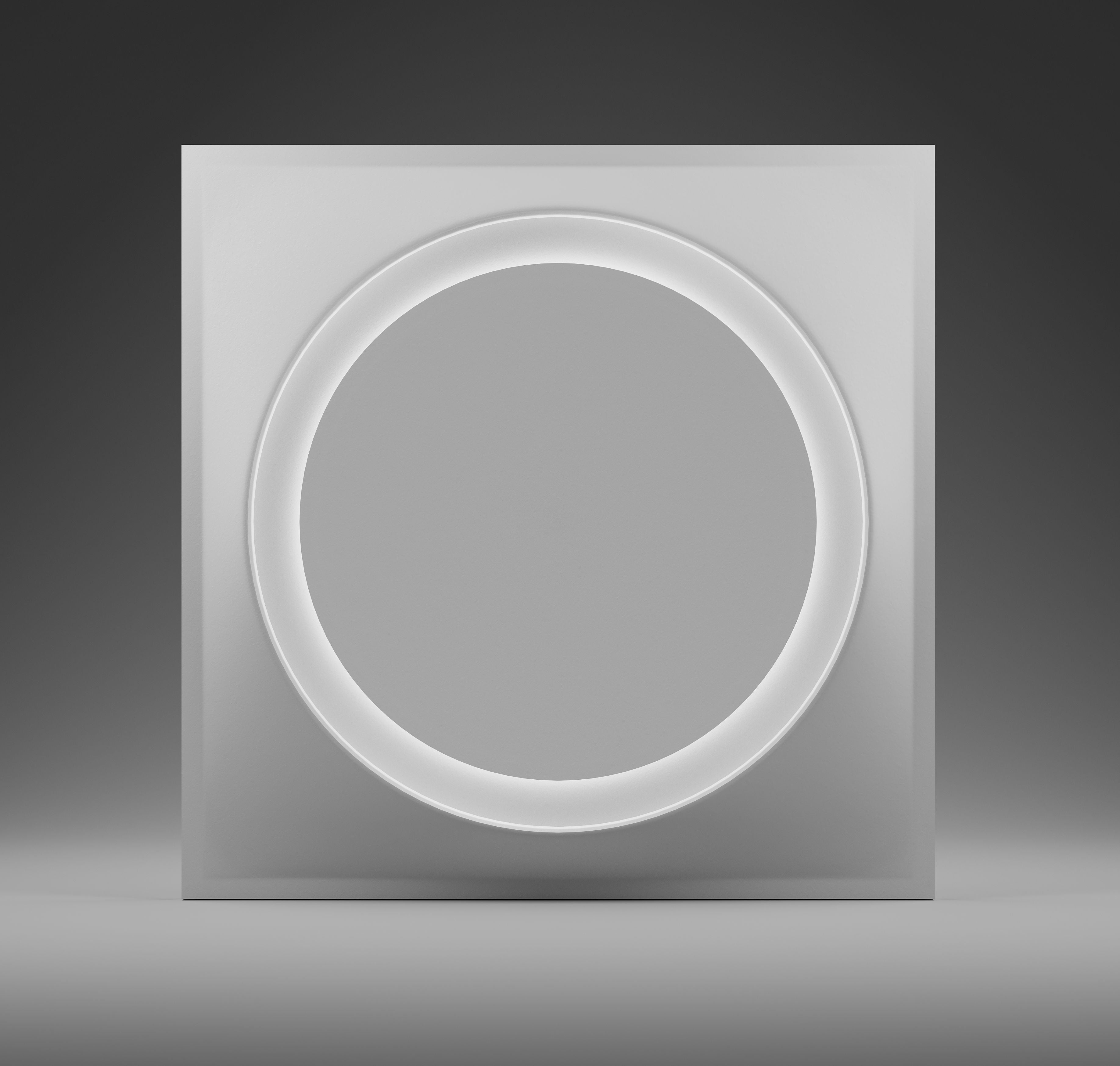 Kandes | Swiss Premium 3D Wall Coverings from Gypsum | COSMIC Modular 3D Wall Panel Design with Integrated LED Lighting Circle element 