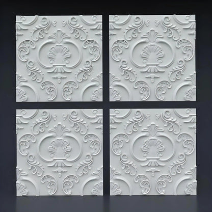 product photo, 3d wall gypsum panel, baroque style, classic wall decoration ornament, classic wall decoration