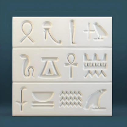 GLYPHO gypsum 3D wall panel sample — surface detail