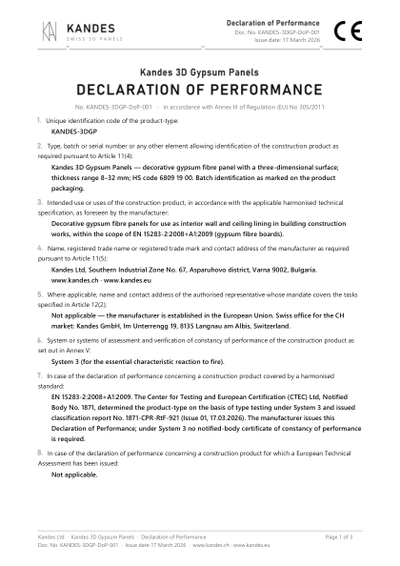 CE Declaration of Performance