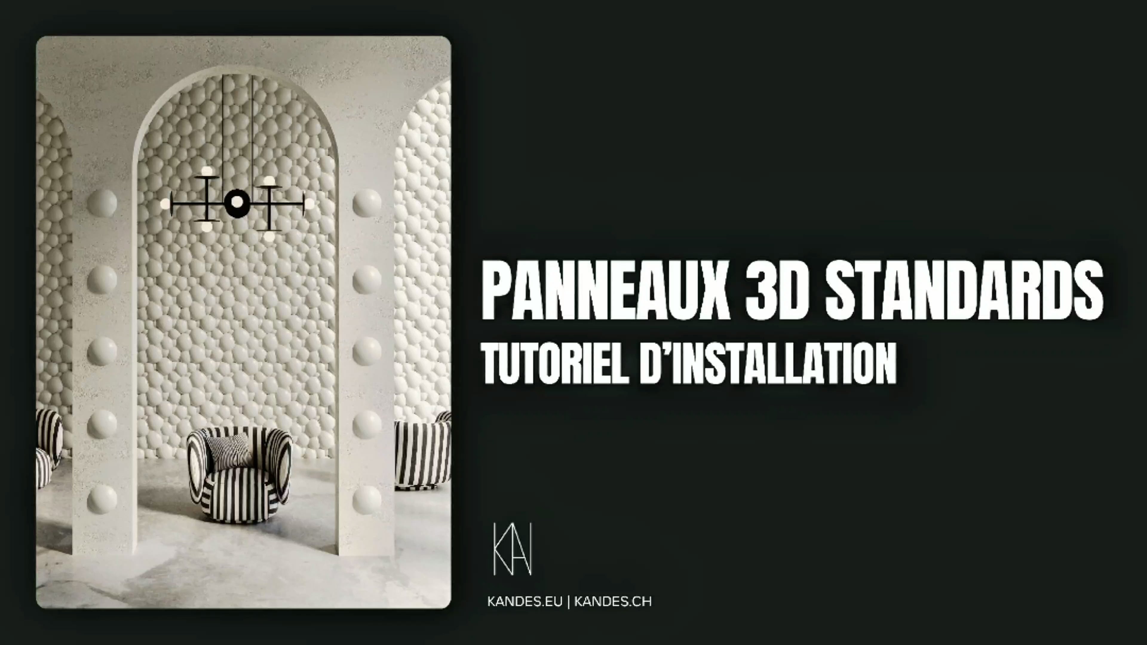 Carica video: Video Installation Manual for Gypsum 3D Wall Panels in French from brand Kandes